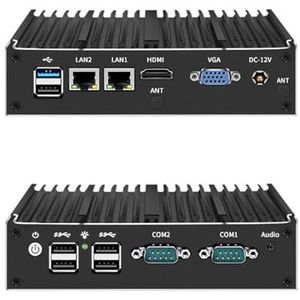 HSIPC Celeron J1900 X86 Thin Client, Mini PC, Nano PC, goedkope pc met dubbele RJ45-poort, dual COM RS485, VGA, HDMI, 6 USB