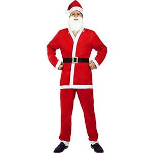 Funidelia | Kerstman kostuum voor mannen Santa Claus, Kerst, Kerstman - Kostuum voor Volwassenen, Accessoire verkleedkleding en rekwisieten voor Halloween, carnaval & feesten - Maat M - Rood