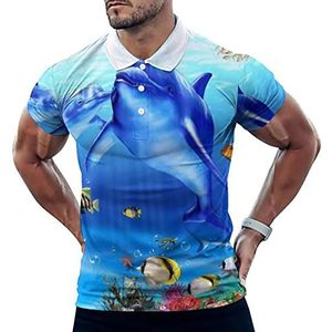 Dolphin Kiss Casual Polo Shirts Voor Mannen Slim Fit Korte Mouw T-shirt Sneldrogende Golf Tops Tees S