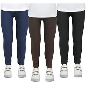 TupTam Meisjesleggings thermische leggings winterleggings ondoorzichtig, verpakking van 3 stuks, Zwart/Bruin/Donkerblauw, 134