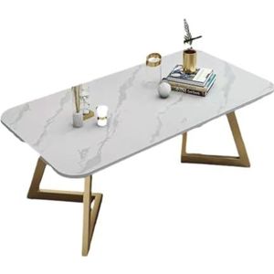 Moderne Woonkamertafel Leistenen Salontafel Woonkamer Lichte Luxe Theetafel Eenvoudige Moderne Leistenen Bank Geometrische Rechthoekige Tafel Koffietafel(Black,B)