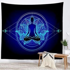 SEIBES Wandtapijt met zeven chakra's, India, Boeddha-meditatie wandtapijt, wandmontage, mandala-wandtapijt, psychedelische yoga-tapijt-decoratie, 150 x 100 cm