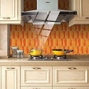 tegelstickers Burn Orange Plaktegels PVC zelfklevende wandtegels hittebestendig schil- en plakvloertegels keuken badkamer zelfklevende tegels for muren 48 stuks (Size : 24 pcs)