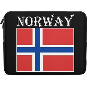 Noorse Vlag Grappige Laptop Sleeve Draagtas Messenger Aktetas Beschermhoes voor 10/12/13/15/17 Inch