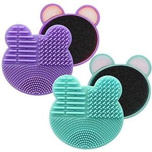 JCSMARTEC - Make-up Borstel Kleur Verwijdering Spons - Paars en Mint Groen - 2 in 1