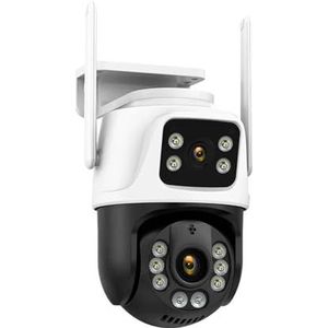 Bewakingscamera, Outdoor 6K 12MP IP Camera met 10X Optische Zoom Drie Len Lens Dual Screen Surveillance 4K 8MP Video CCTV Beveiligingscamera(4K 8MP add 64G)