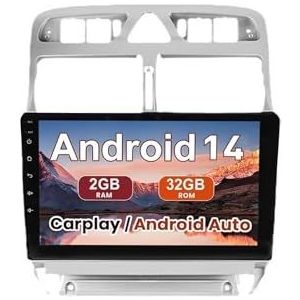Android 15 Autoradio 9 inch touchscreen voor Peugeot 307 2002-2013 Autoradio Navigatie met Carplay met GPS navigatie Bluetooth FM USB Steering Wheel Control(X8 8G+128G)