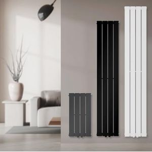 LuxeBath paneelradiator enkellaags 600x300 mm antraciet, design badkamer radiator middenaansluiting badkamer/woonkamer verwarming design radiator vlakke radiator, paneelradiator verticale buizen