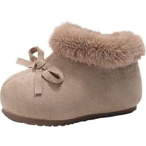 QAUUCP Meisjes Sneeuwlaarzen Herfst Winter Meisjes Sneeuwlaarzen Kinderen Prinses Schoenen Outdoor Anti-slip Zachte Zool Kids Pluche Laarzen voor meisjes, Kaki, 25 Insole 15.2 cm