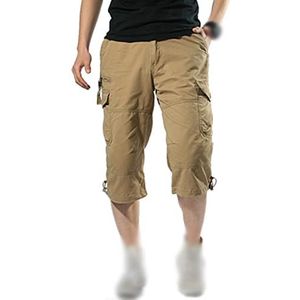 Mannelijke Shorts Multi Pocket Zomer Losse Rits Plus Size Korte Broek Casual Katoenen Lange Heren Shorts