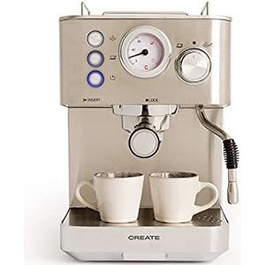 CREATE/THERA CLASSIC/Espressomachine/Halfautomatische espressomachine, met 20 bar drukpomp en 1100W vermogen, voor gemalen koffie en ESE single-dose koffie.