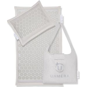 Acupressuurmat en kussenset, natuurlijke eco-linnen en kokosvezelvulling, voor rug/nekpijnverlichting, ischias, hoofdpijn en spierontspanning, wordt geleverd met draagtas voor opslag en reizen