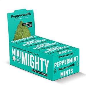 Peppersmith Engelse pepermunt 100% xylitol-gezoete multipack munten, suikervrij en goed voor tanden - 24 x 15g verpakkingen