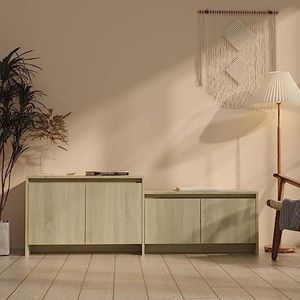 DIGBYS TV-meubel Sonoma Eiken 146,5x35x50 cm Engineered Wood