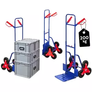 Relaxdays steekwagen traploper - inklapbaar - staal - 200 kg - 6 wielen