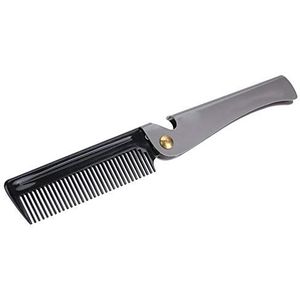 Folding Beard Comb, Stainless Steel Mens Beard Mustache and Head Hair Styling Comb for Grooming, Detangling and Styling(02#)
