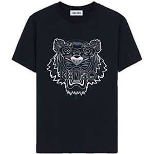 Kenzo T-shirt met tijger voor heren, zwart met grijze tijger, nauwsluitend, maat S, zwart., L