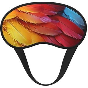 Fantastische papegaaienveren slaapmasker, zacht, comfortabel oogmasker met verstelbare riem, verduisterend, oogslaapschaduwhoes voor vrouwen, meisjes, mannen, reizen, yoga, dutje in ploegendienst
