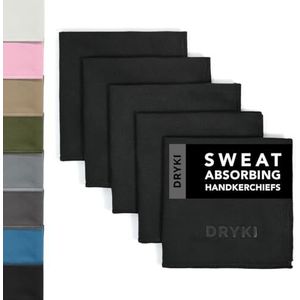 DRYKI Zweetabsorberende zakdoeken – de originele sportmicrovezel-zakdoeken voor het zweet van handen, gezicht en lichaam, zwart