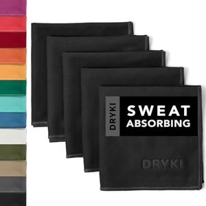 DRYKI Zweetabsorberende zakdoeken – de originele sportmicrovezel-zakdoeken voor het zweet van handen, gezicht en lichaam, zwart