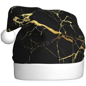 Zwart Goud Marmeren Unisex Kerst Hoed Voor Thema Party Kerst Nieuwjaar Decoratie Kostuum Accessoire