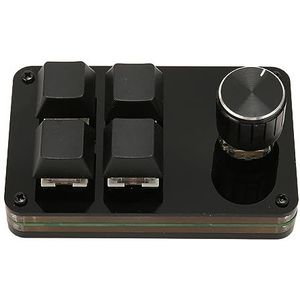 BROLEO Macro Mechanisch Toetsenbord, Blauwe Schakelaar Aanpasbare Macro Programmering Hot Swappable Mini 4 Key Toetsenbord voor Gaming