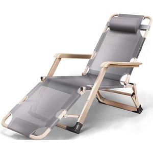 Buiten ligstoelen fauteuil ligstoelen opvouwbare ligstoel lounge stoelen ligstoel/Zero Gravity Patio Lounger stoel (kleur: grijs)