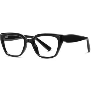 moomoobird Mode Bril Blauw Licht Blokkeren TR90 Frame Vierkante Bril Frame voor Vrouwen Mannen, Zwart met helder