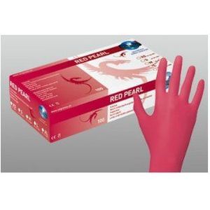 Unigloves Nitril handschoenen rood poedervrij - RED PEARL - 100 stuks. (maat: 9-10 / XL)