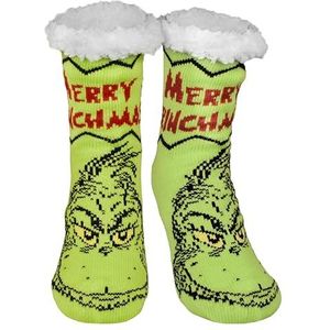 The Grinch Cottage Socks - Vrolijke Grinchmas Cottage Sokken voor Vrouwen Gezellige Sokken Fluffy Wintersokken Warme Damessokken (Groen, EU schoenmaatsysteem, numeriek (van/tot), M, 39, 42)