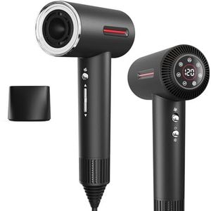 Negatieve ionen-haardroger, 110.000/min, borstelloze motor voor snel drogen, temperatuur- en luchtsnelheidscontrole, reis-haardroger, high-speed stil met magnetisch mondstuk