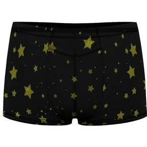 Stars on Black Night Sky Heren Boxer Slip Sexy Shorts Mesh Boxers Ondergoed Ademend Onderbroek Thong