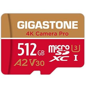 Gigastone - Geheugenkaart - 512 GB - 4K - Micro SDXC - A2 U3 V30