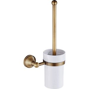 Leikance Toiletborstelhouder,Europese stijl antieke bronzen wandmontage messing badkameraccessoires