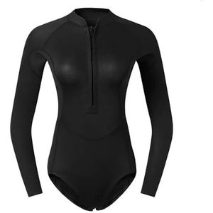 Duikpak voor dames, 2 mm, neopreenuitrusting badpak met lange mouwen, surfen en badkleding (roze, XL)