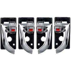 Deurgreep Auto-interieurdeurgreep links rechts voor achter chroom voor Hyundai voor Tucson 2005 2006 2007 2008 2009 Deurgrepen binne(4Pcs Set Chrome)
