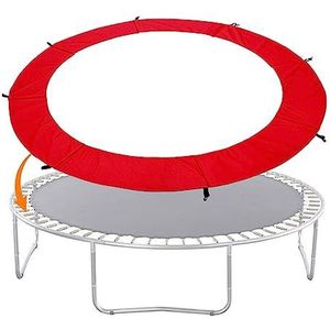 ARIASS Trampolinepad, 6ft 8ft 10ft 12ft 13ft 14ft 15ft 16ft Trampoline vervangend veiligheidskussen, geen gaten voor paal, waterdichte trampoline-accessoires veerafdekking (Color : Red, Size : 15FT