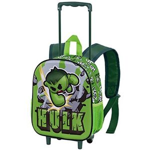 Hulk Greenmass-Kleine 3D-rugzak met wielen, groen, groen, kleine 3d rugzak met wielen greenmass