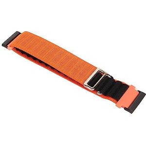 Nylon Smartwatch Band Zacht Geweven Horlogeband Trendy Draagbaar Voor Heren Dames Wandelen (Oranje en zwart)