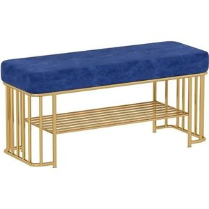 Ingang Schoenenbank Opbergbank Einde van Bed Bank Schoenenbank Nordic Light Luxe Schoenenwisselkruk Schoenenkast Thuis Deur Schoenenrek for Hal Slaapkamer Woonkamer Gang (Color : Dark Blue, Size : 6