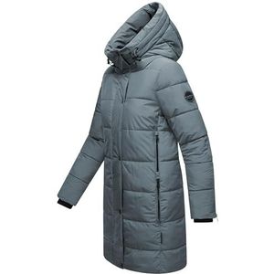 MARIKOO Karumikoo XVI winterjas voor dames, warme gewatteerde jas, lang, met capuchon, XS-3XL, stormy blue, S