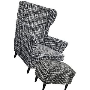 Vleugelrug fauteuil slipcovers bedrukt elastisch jacquard 3-delige set stretch vleugelrug stoelhoezen voor fauteuils, fauteuil bank beschermer voor woonkamer eetkamer vleugel stoel slipcover (kleur: # 98)