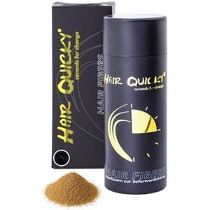 Hair Quicky® Premium Hair Fibers, shaar, direct effect bij geheime hoeken, gedeeltelijke gladheid, haaruitval en licht haar, voor mannen en vrouwen, natuurlijke keratine | 28 g | lichtbruin