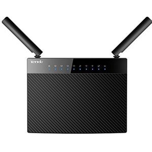 Tenda AC9 AC1200 smart gigabit dual-band WLAN-router (1200 Mbit/s, 2,4Ghz & 5Ghz, 5x 10/100/1000 gigabit poorten, USB, beamforming+, twee antennes, kinderbeveiliging, app-beheer) zwart