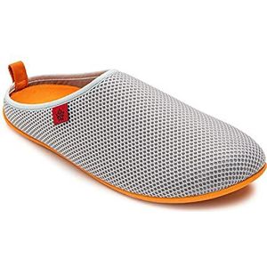 Andrés Machado Sloffen Dames/Sloffen Heren - DYNAMIC - SOMMER – sloffen/pantoffels – uitneembare binnenzool - Grijs/oranje, EU 39