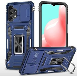 Telefoon terug case cover Compatibel met Samsung Galaxy A32 5G Case met Slide Camera Cover, Robuuste Full-Body Protection, Metal Ring Kickstand Militaire kwaliteit schokbestendige beschermhoes (Color