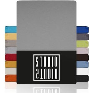STUDIO - Basic Spannbettlaken - Zilver - 100x200 cm - 100% Gekamd Katoen - OEKO-TEX 100