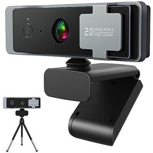 Paobas 1080P webcam - privacyhoes en statief, dubbele ruisonderdrukkende microfoons, autofocus - 90° weergave USB-webcam voor gesprekken, conferenties, zoomen, skype - Plug & Play voor laptop en