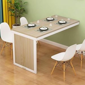 Klaptafel Wandklaptafel Keukenklaptafel Wandklaptafel Klapbladtafel, Converteerbare Zwevende Eettafel voor Kleine Ruimten, Kantoortafelbureau in CAS(Beige,90 * 60cm)