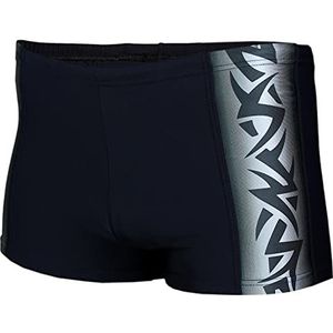 Aquarti Heren Zwemboxer met Zijstroken Zwembroek, 13717A Zwart/Grafiet, 5XL